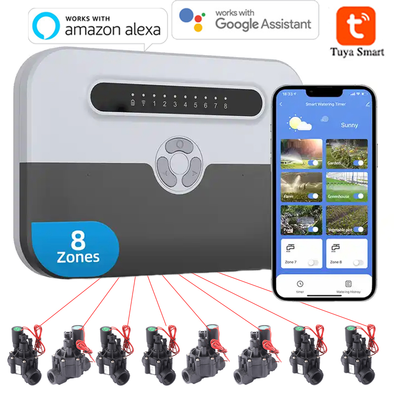 Smart Garden Monitoring System - Système d'irrigation intelligent WiFi à 8