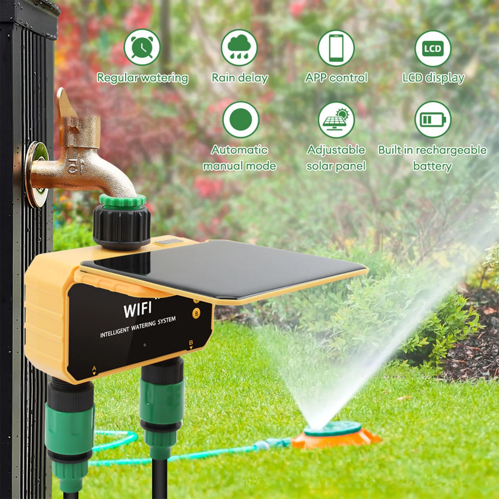 Smart Garden - Programmateur d'arrosage intelligent solaire WiFi avec