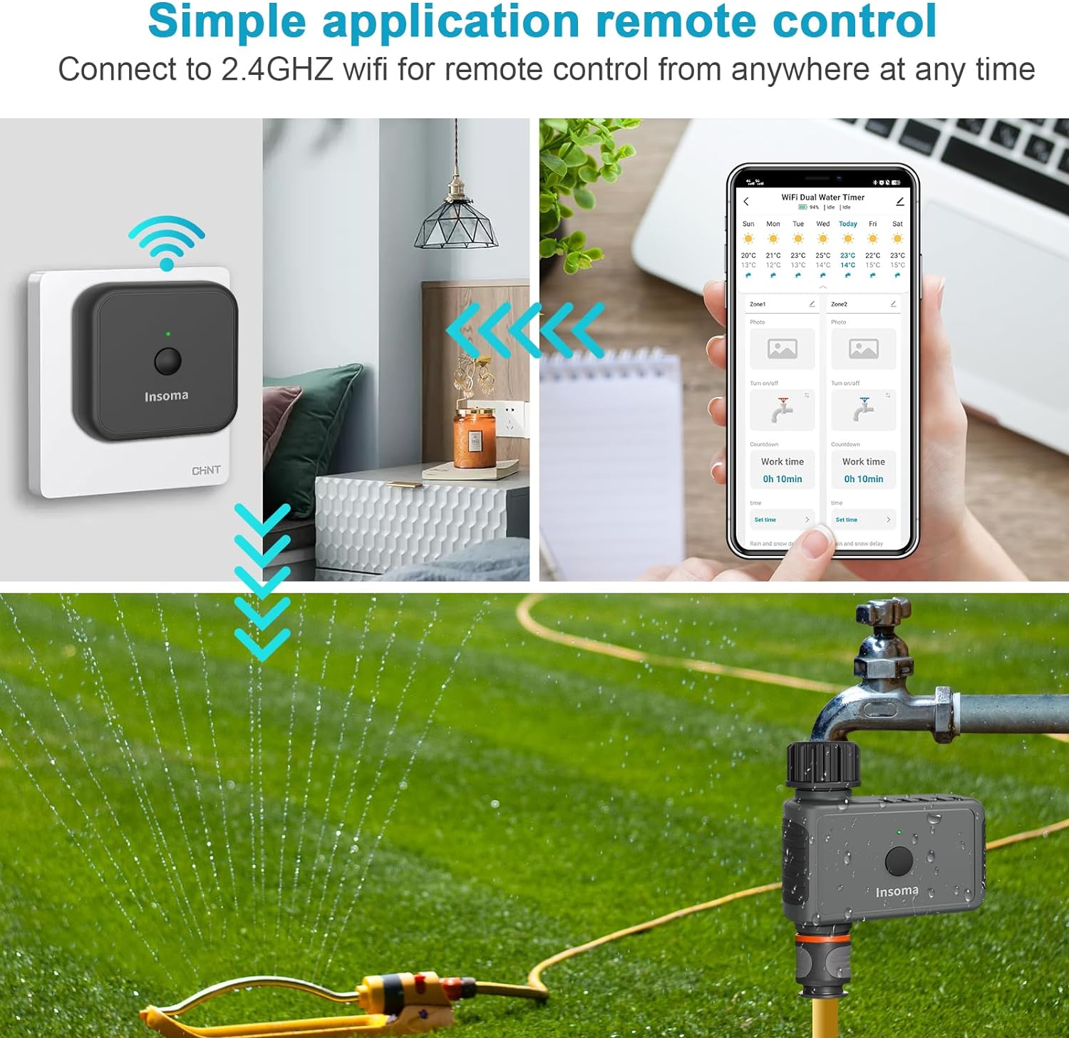 Insoma Wifi minuterie d'arrosa - Smart Garden Monitoring System avis et prix